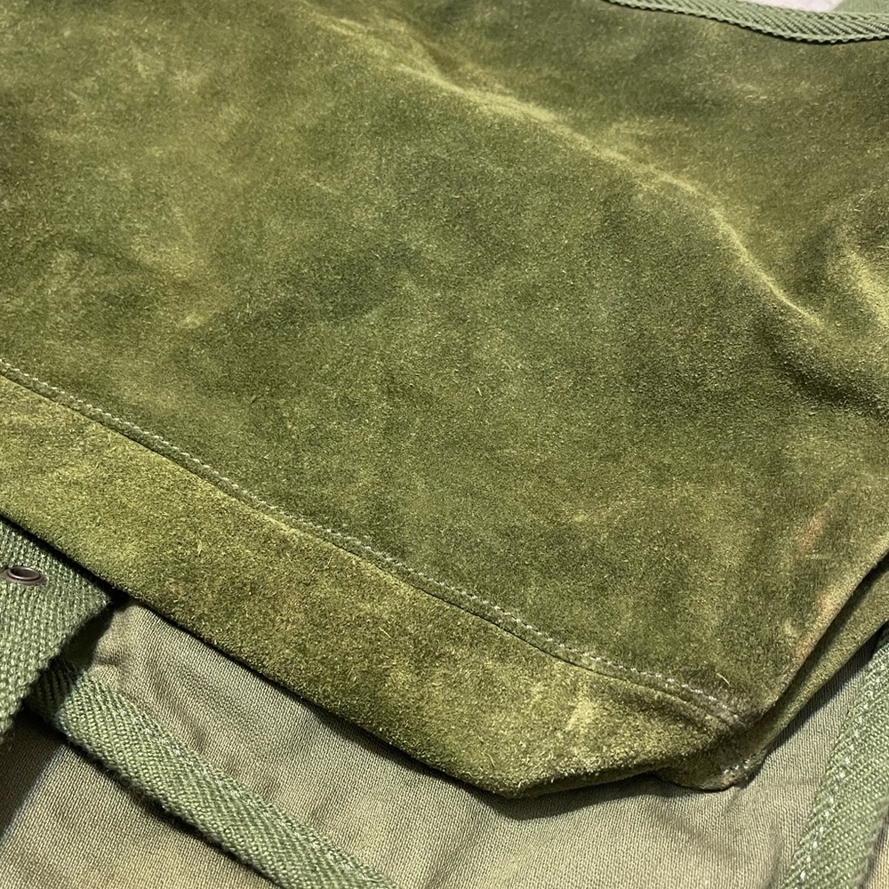 Marc Jacobs Military Army Bag Briefcase Cargo Suede Canvas Green Olive Messenger - Picture 4 of 7